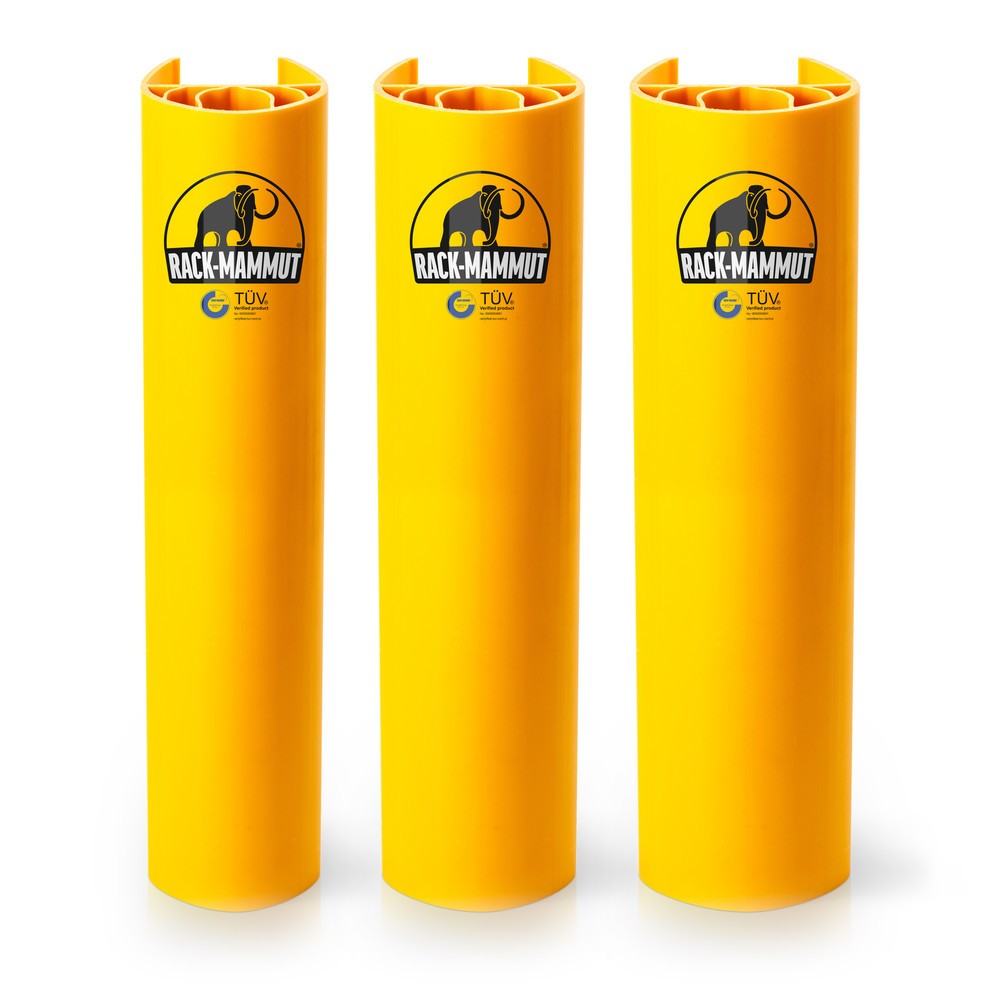 Número de imagen del producto 2: A.M.P.E.R.E. Protección anticolisión para estanterías Rack Mammut®, de plástico, color amarillo tráfico, modelo L, medidas interiores HxA 600 x 110-113 mm