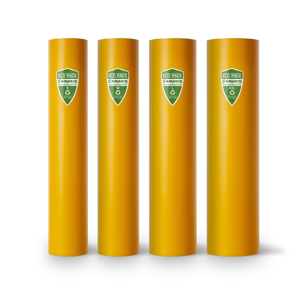 Número de imagen del producto 3: A.M.P.E.R.E. Protección anticolisión para estanterías Eco Rack de plástico, modelo L, dimensiones interiores H x A 600 x 101-110 mm