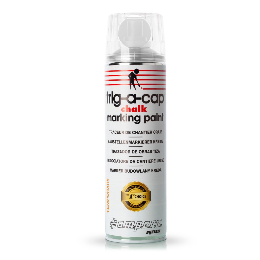 Imagen del producto: A.M.P.E.R.E. Tiza en spray trig-a-cap® tiza, 500 ml, 12 ud/caja, blanco