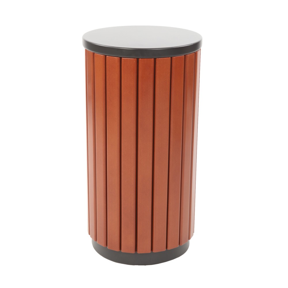 Número de imagen del producto 2: Cubo de residuos con aspecto de madera para uso exterior 33 litros