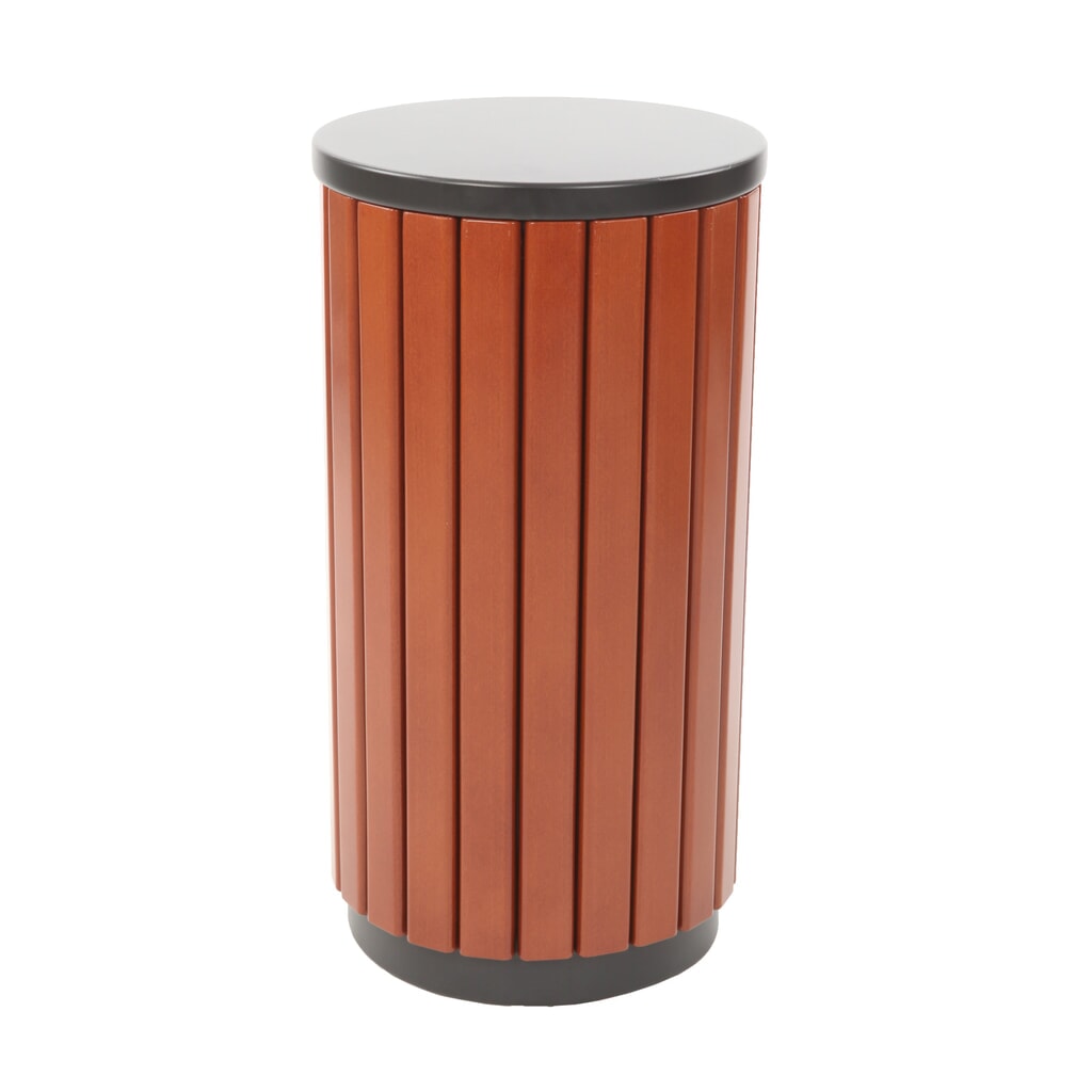 Número de imagen del producto 2: Cubo de residuos con aspecto de madera para uso exterior 33 litros