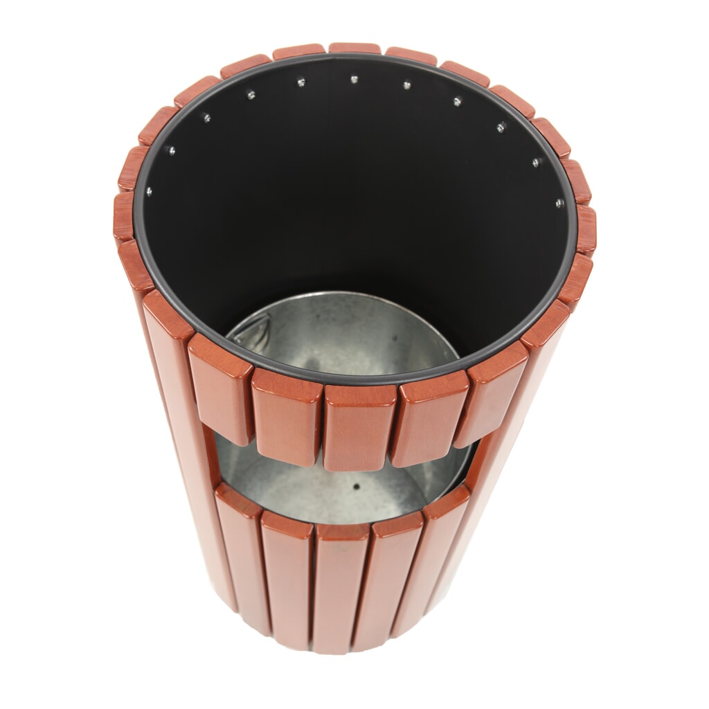 Cubo de residuos con aspecto de madera para uso exterior 33 litros Número de imagen del producto 4: Cubo de residuos con aspecto de madera para uso exterior 33 litros