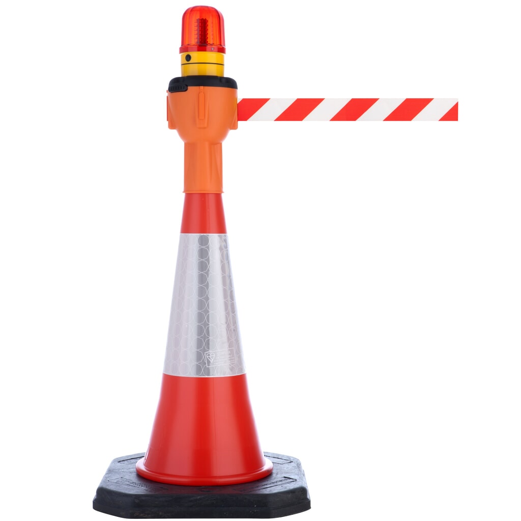 Accesorio de cono indicador SK 900 de RS-GUIDESYSTEMS®, longitud 9 m, carcasa naranja, cinta roja/blanca Número de imagen del producto 2: Accesorio de cono indicador SK 900 de RS-GUIDESYSTEMS®, longitud 9 m, carcasa naranja, cinta roja/blanca
