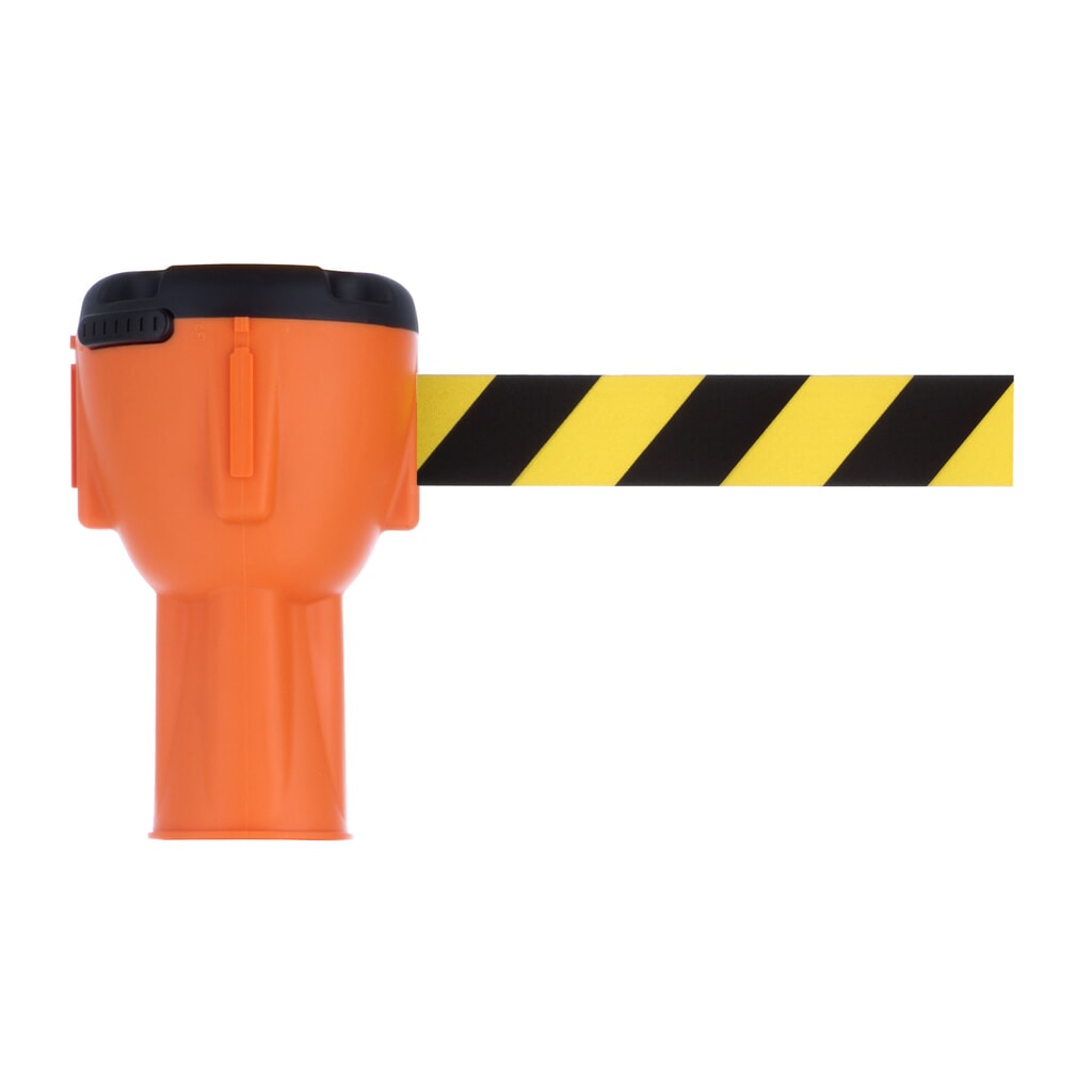 Accesorio de cono indicador SK 900 de RS-GUIDESYSTEMS®, longitud 9 m, carcasa naranja, cinta negra/amarilla Número de imagen del producto 1: Accesorio de cono indicador SK 900 de RS-GUIDESYSTEMS®, longitud 9 m, carcasa naranja, cinta negra/amarilla