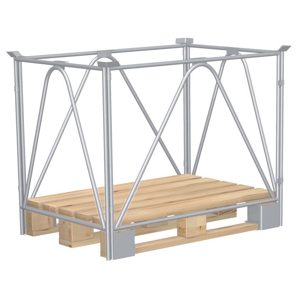 Imagen del producto: Accesorio para palets CORDES, 4 tubos diagonales, para palet industrial, galvanizado, altura 1200 mm