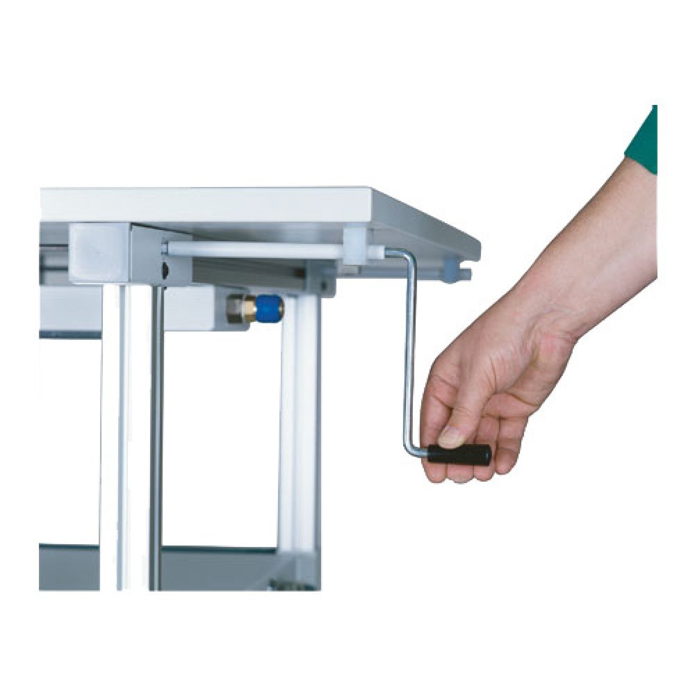 Número de imagen del producto 2: Ala de mesa para sistema de puestos de trabajo Bedrunka+Hirth, ajuste de altura con manivela, azul luminoso