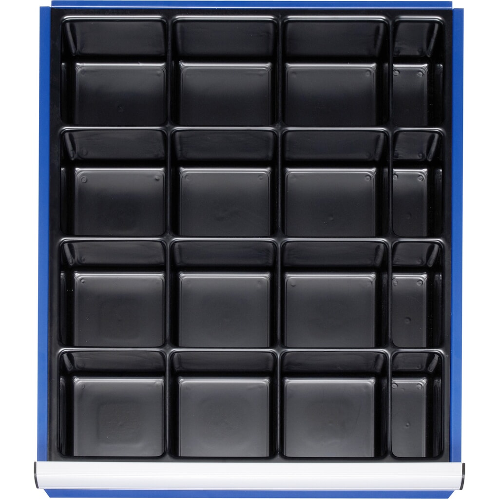 Juego de separadores para cajón RAU, H x A x F 90 x 490 x 560 mm, con juego de piezas pequeñas, tamaño L para altura frontal 120-360 mm Imagen del producto: Juego de separadores para cajón RAU, H x A x F 90 x 490 x 560 mm, con juego de piezas pequeñas, tamaño L para altura frontal 120-360 mm