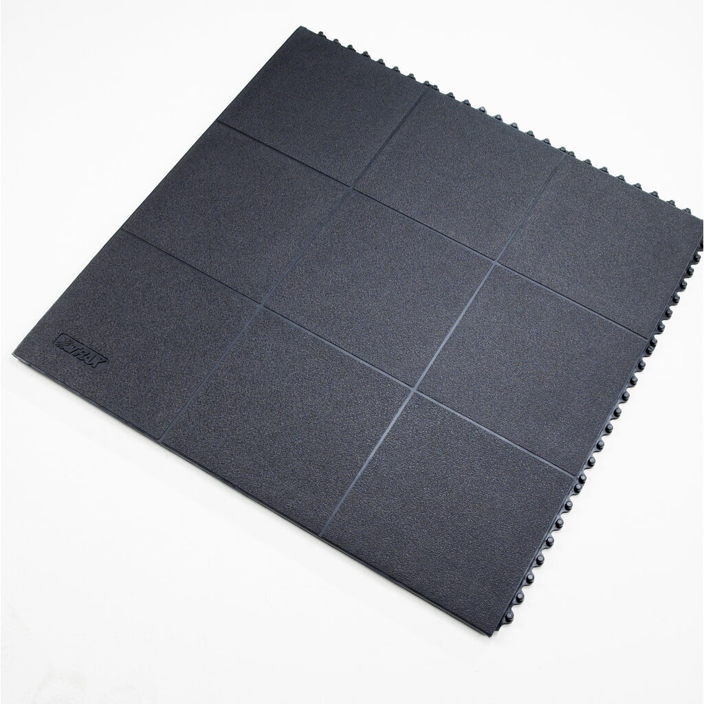 Número de imagen del producto 1: Alfombrilla antifatiga NoTrax Cushion Ease Solid™ ESD nitrilo FR, A x L 910 x 910 mm, negra