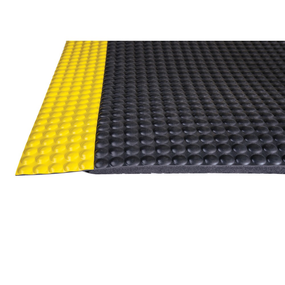 Número de imagen del producto 3: Esterilla antifatiga de PVC, reverso de microceldas de vinilo, An x F 600 x 910 mm, negra/amarilla