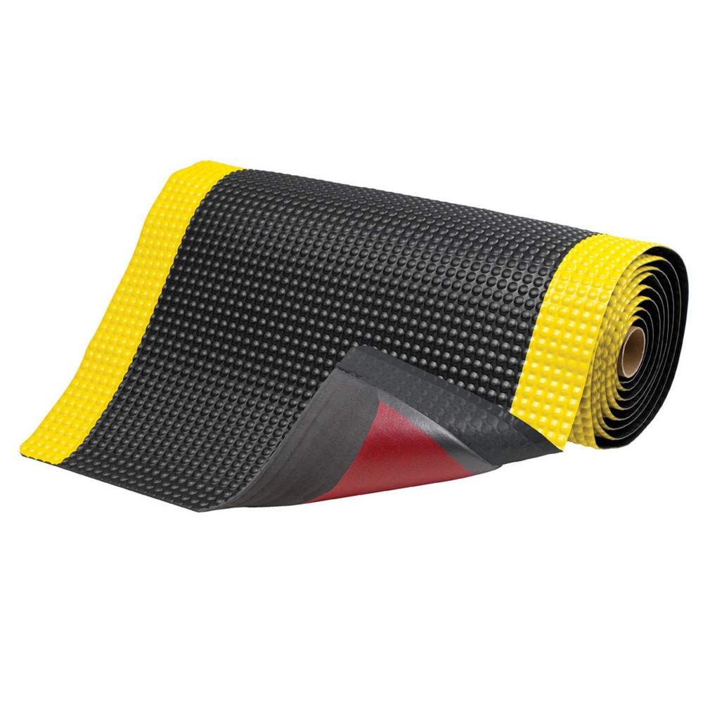 Número de imagen del producto 4: Esterilla antifatiga de PVC, reverso de microceldas de vinilo, An x F 600 x 910 mm, negra/amarilla