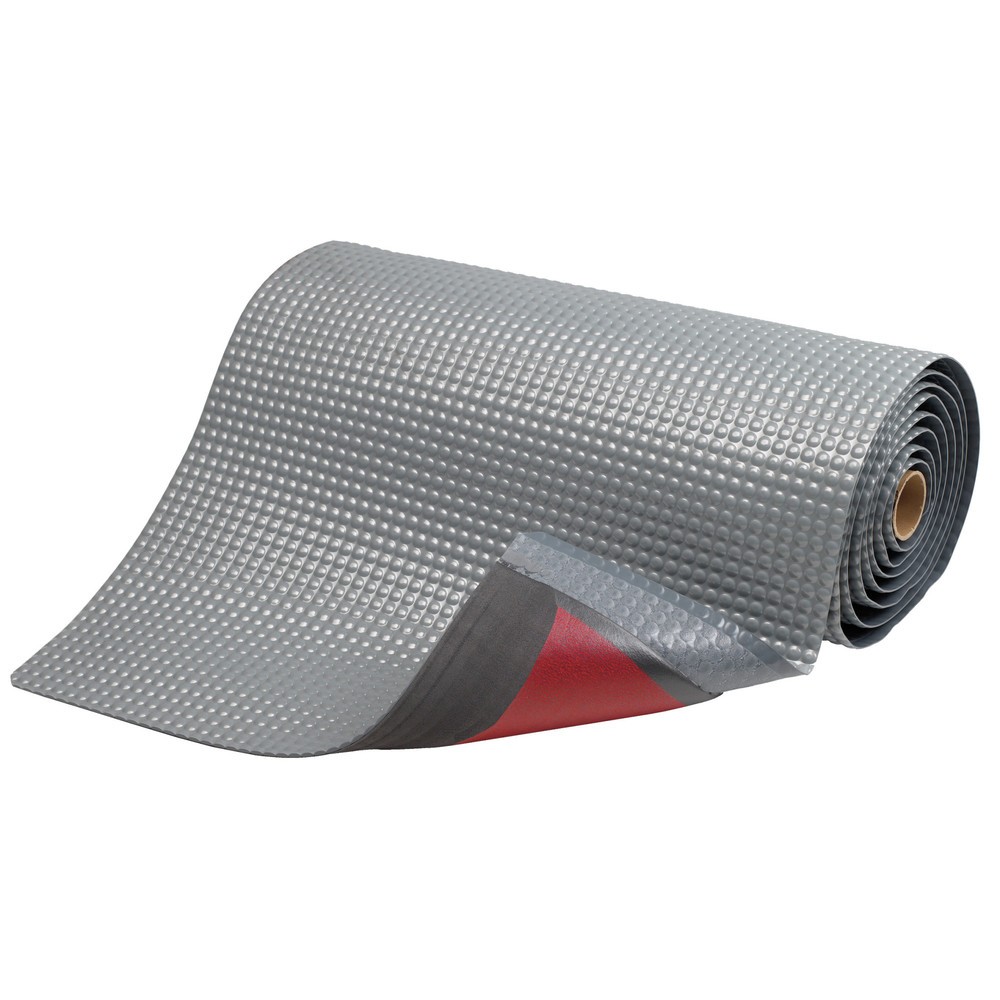 Imagen del producto: Esterilla antifatiga de PVC, reverso de microceldas de vinilo, An x F 600 x 910 mm, gris