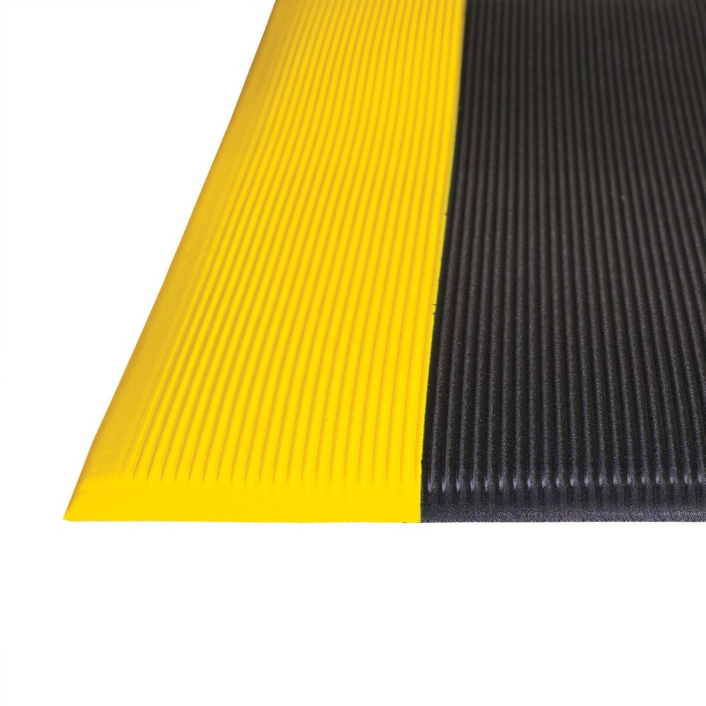 Número de imagen del producto 2: Alfombrilla antifatiga, PVC/espuma de vinilo, metro lineal x 600 mm, negro/amarillo