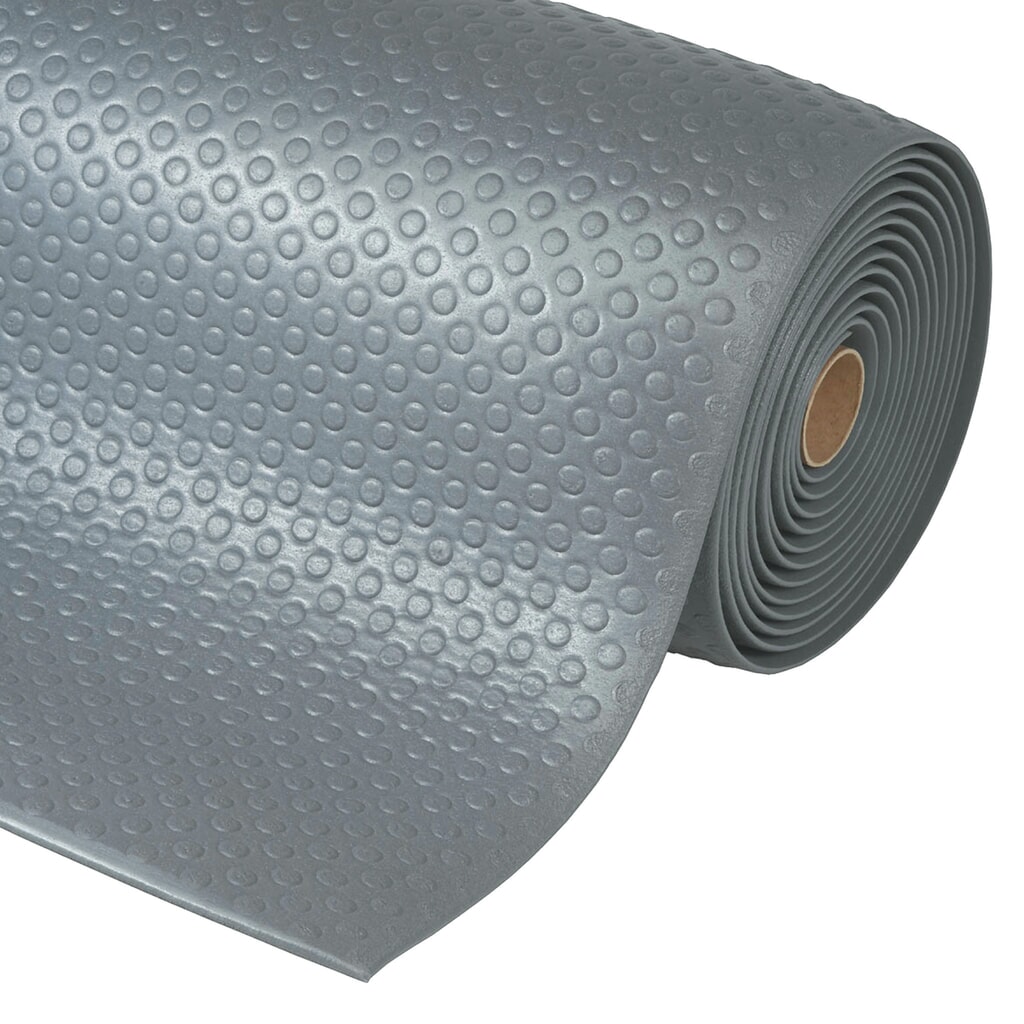 Alfombrilla antifatiga, PVC/espuma de vinilo, con botones, metro lineal x 600 mm, gris Imagen del producto: Alfombrilla antifatiga, PVC/espuma de vinilo, con botones, metro lineal x 600 mm, gris