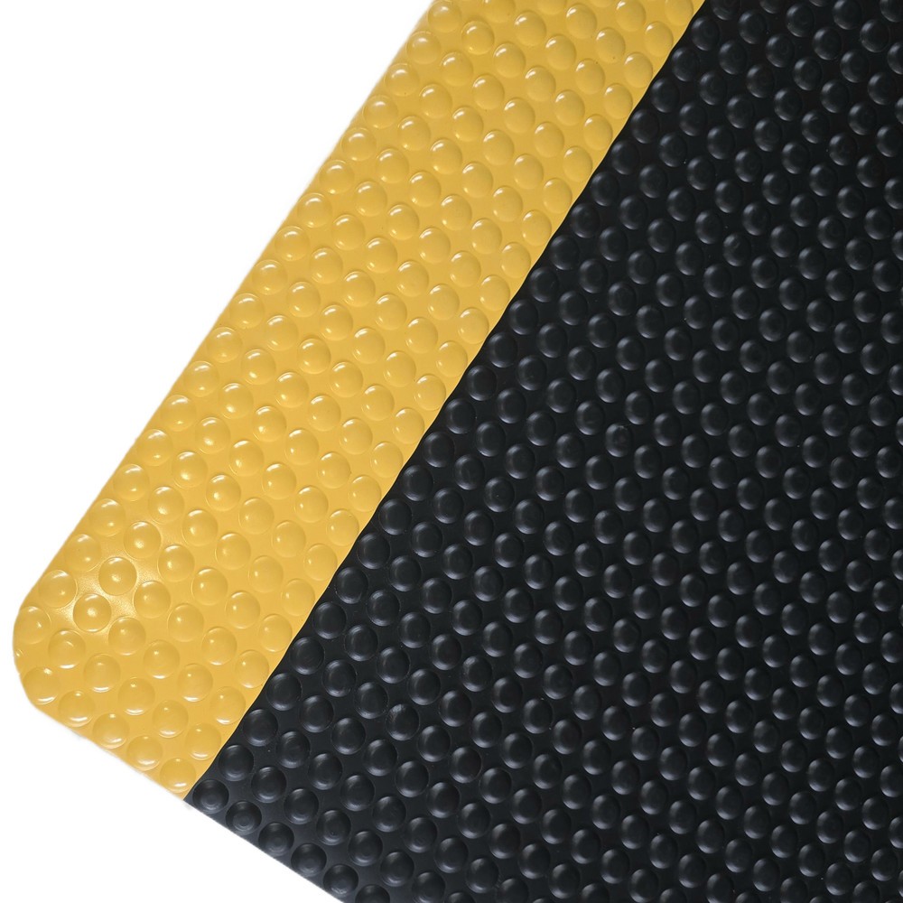 Imagen del producto: Alfombrilla antifatiga ErgoSoft Strong de Steinbock®, patrón de semiesfera, 2 capas, A x L 900 x 1500 mm, negra/amarilla