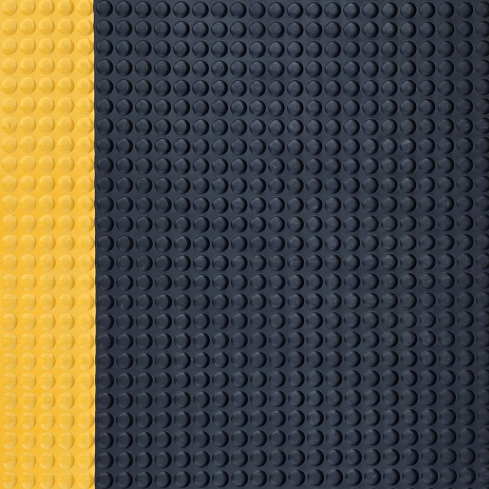 Número de imagen del producto 3: Alfombrilla antifatiga ErgoSoft Strong de Steinbock®, patrón de semiesfera, 2 capas, A x L 600 x 1000 mm, negra/amarilla