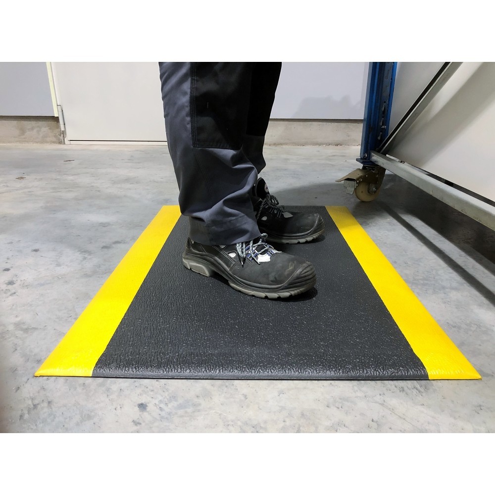 Número de imagen del producto 4: Alfombrilla antifatiga ErgoSoft Strong de Steinbock®, texturizada, 1 capa, L x A 600 x 1000 mm, negra/amarilla