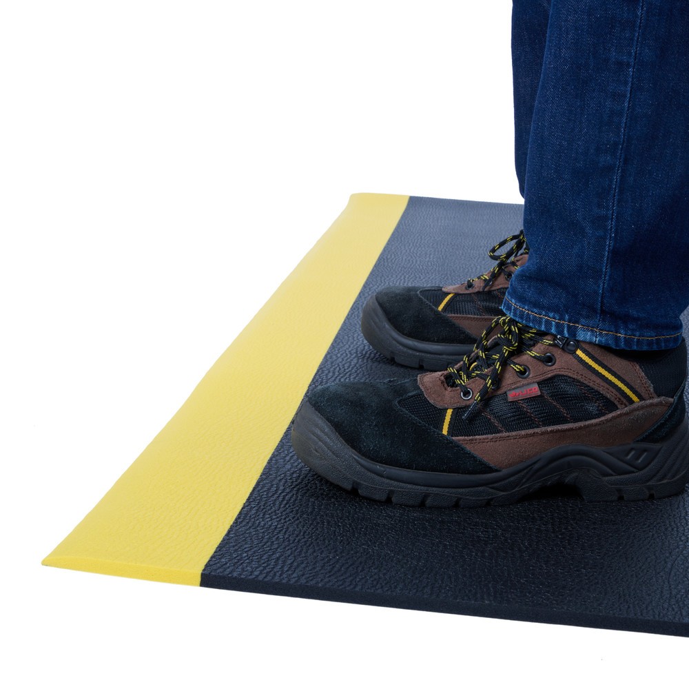 Número de imagen del producto 6: Alfombrilla antifatiga ErgoSoft Classic de HEMMDAL, texturizada, 1 capa, L x A 600 x 600 mm, negra/amarilla