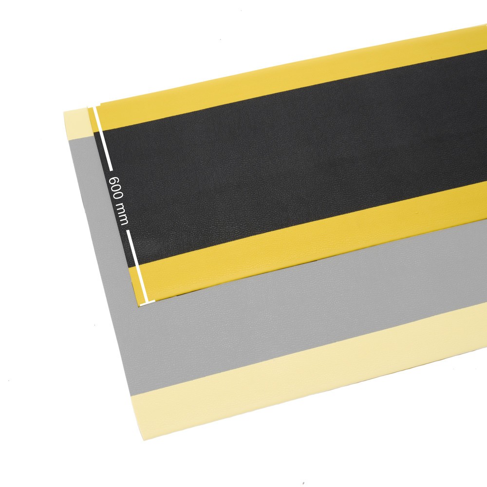 Número de imagen del producto 7: Alfombrilla antifatiga ErgoSoft Classic de HEMMDAL, texturizada, 1 capa, L x A 600 x 600 mm, negra/amarilla
