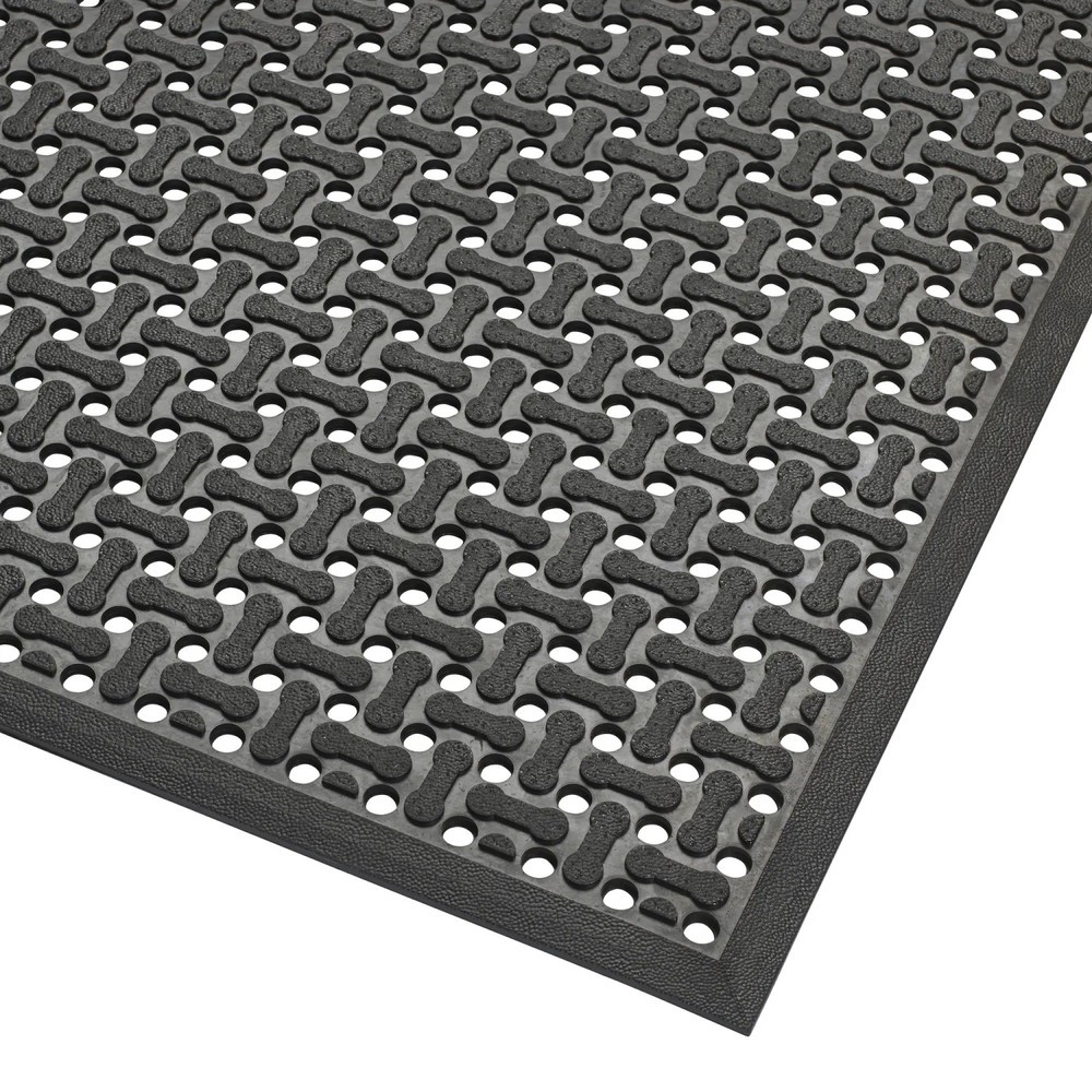 Número de imagen del producto 1: Alfombrilla antifatiga NoTrax Superflow® XT nitrilo, A x F 600 x 900 mm, negro