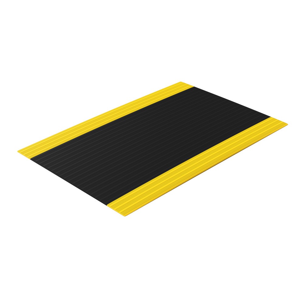 Número de imagen del producto 2: Alfombrilla antifatiga Premium de espuma de vinilo, An x L 600 x 910 mm, negro/amarillo