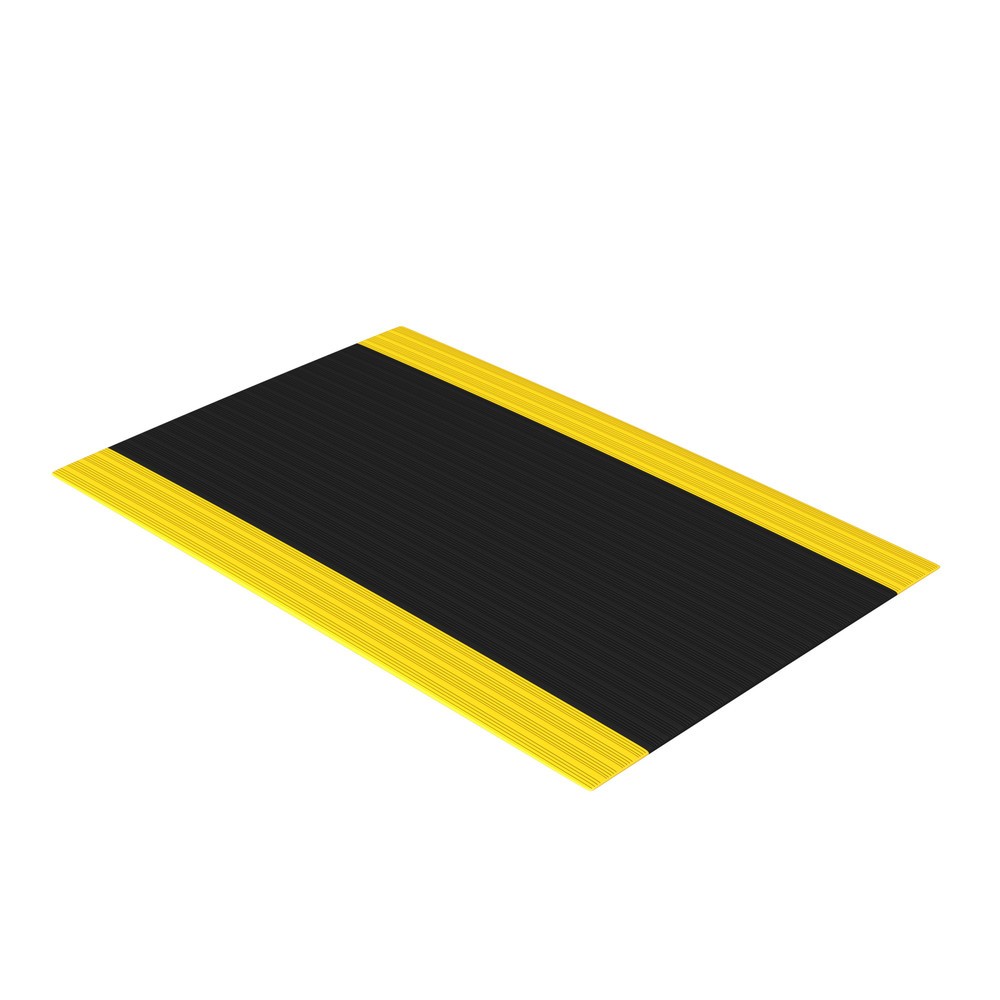 Número de imagen del producto 3: Alfombrilla antifatiga Premium de espuma de vinilo, An x L 600 x 910 mm, negro/amarillo