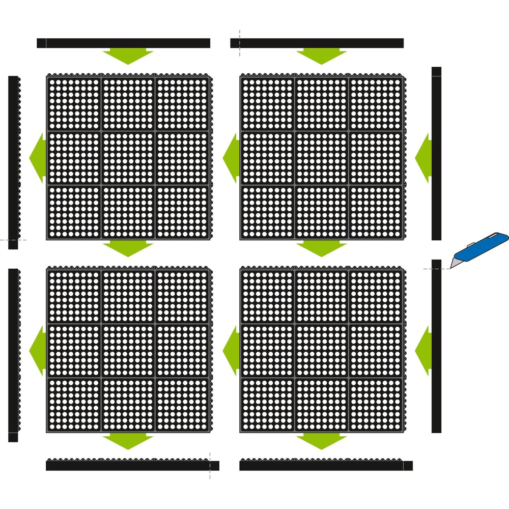 Número de imagen del producto 7: Alfombrilla antifatiga Yoga Octa Basic, diseño en panal de abeja, An x Fo 900 x 900 mm