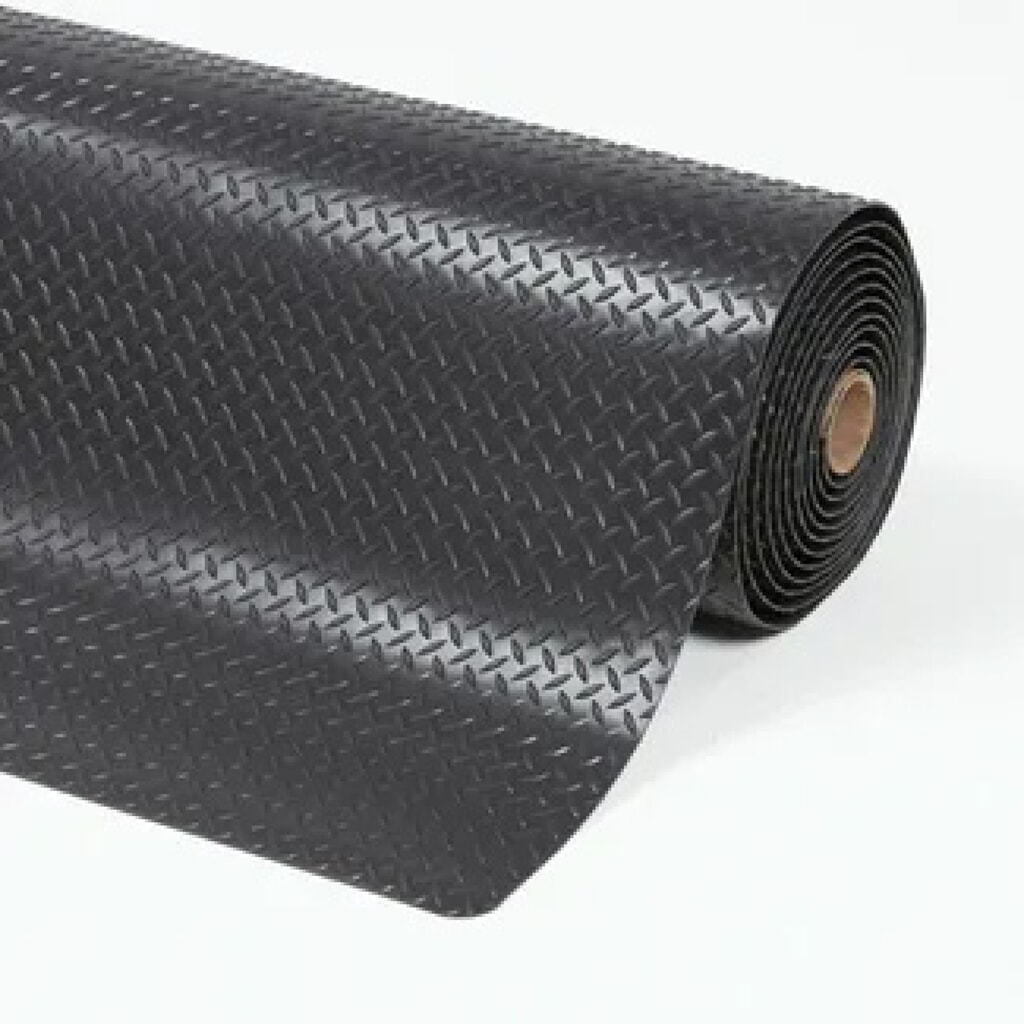 Número de imagen del producto 2: Alfombra de suelo de 2 capas, PVC, ancho An x F 600 x 910 mm, negro