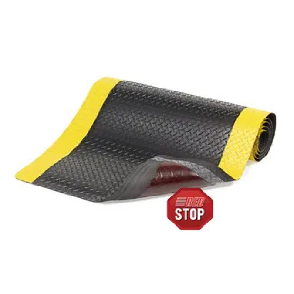 Imagen del producto: Alfombra 2 capas, PVC, ancho An x F 600 x 910 mm, negro/amarillo