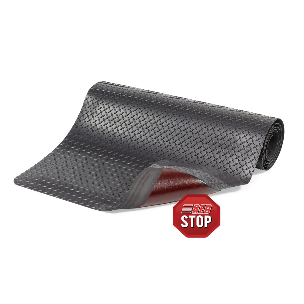 Número de imagen del producto 1: Alfombra de suelo de 2 capas, PVC, ancho An x F 600 x 910 mm, negro