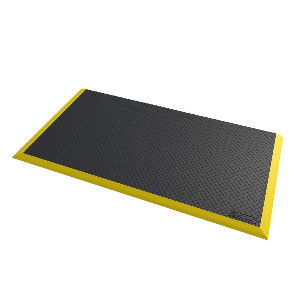 Número de imagen del producto 1: Alfombrilla para soldadura en el puesto de trabajo NoTrax Diamond Flex™ nitrilo, A x F 970 x 1.630 mm, negro/amarillo