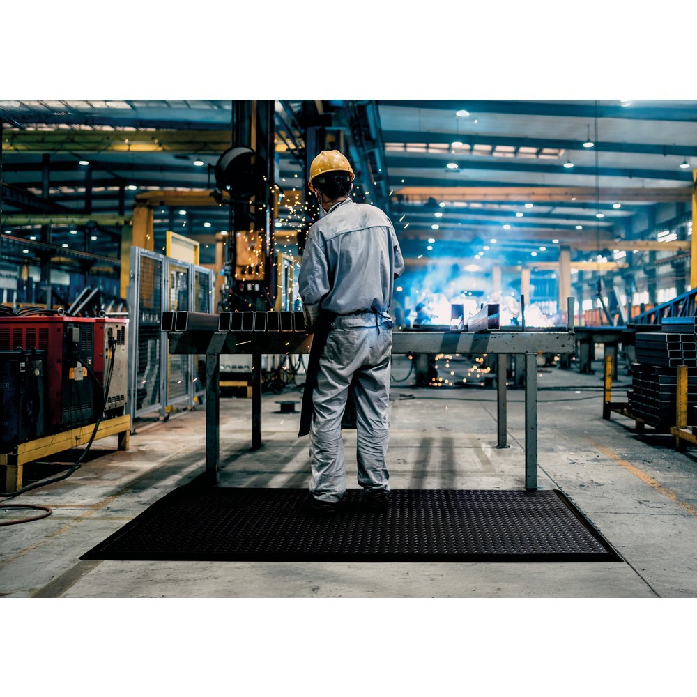 Número de imagen del producto 4: Alfombrilla para soldadura en el puesto de trabajo NoTrax Diamond Flex™ nitrilo, A x F 970 x 1.630 mm, negro