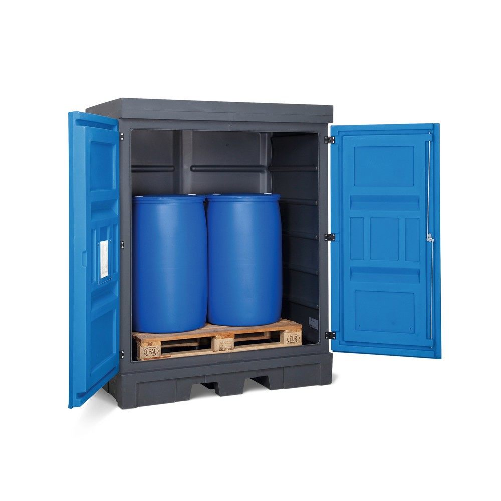 Número de imagen del producto 2: Almacén para sustancias peligrosas de PE, H x An x Fo 1.980 x 1.560 x 1.080 mm, 2x 200 l
