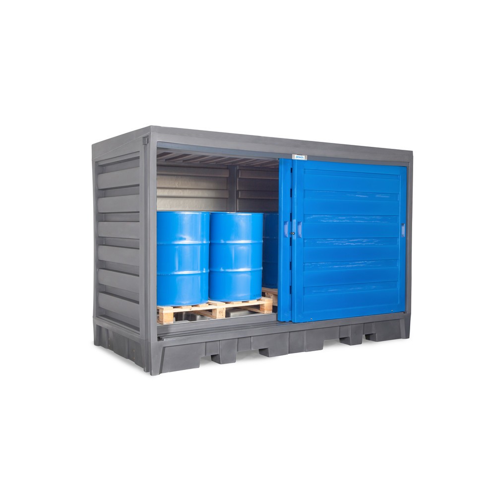 Número de imagen del producto 2: Almacén de PE para barriles, Al x An x F: 2.170 x 3.200 x 1.740 mm, 2x IBC o 8x 200 l