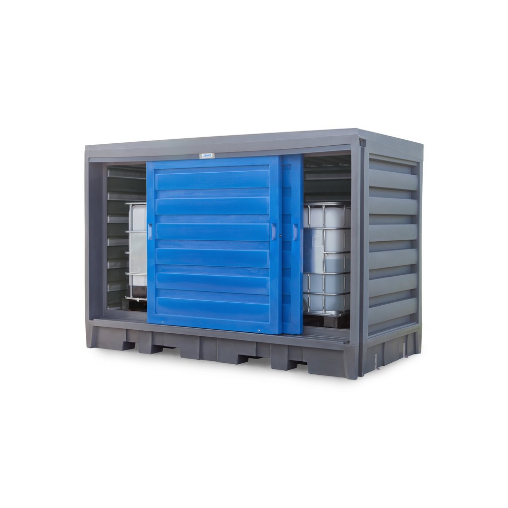 Número de imagen del producto 5: Almacén de PE para barriles, Al x An x F: 2.170 x 3.200 x 1.740 mm, 2x IBC o 8x 200 l