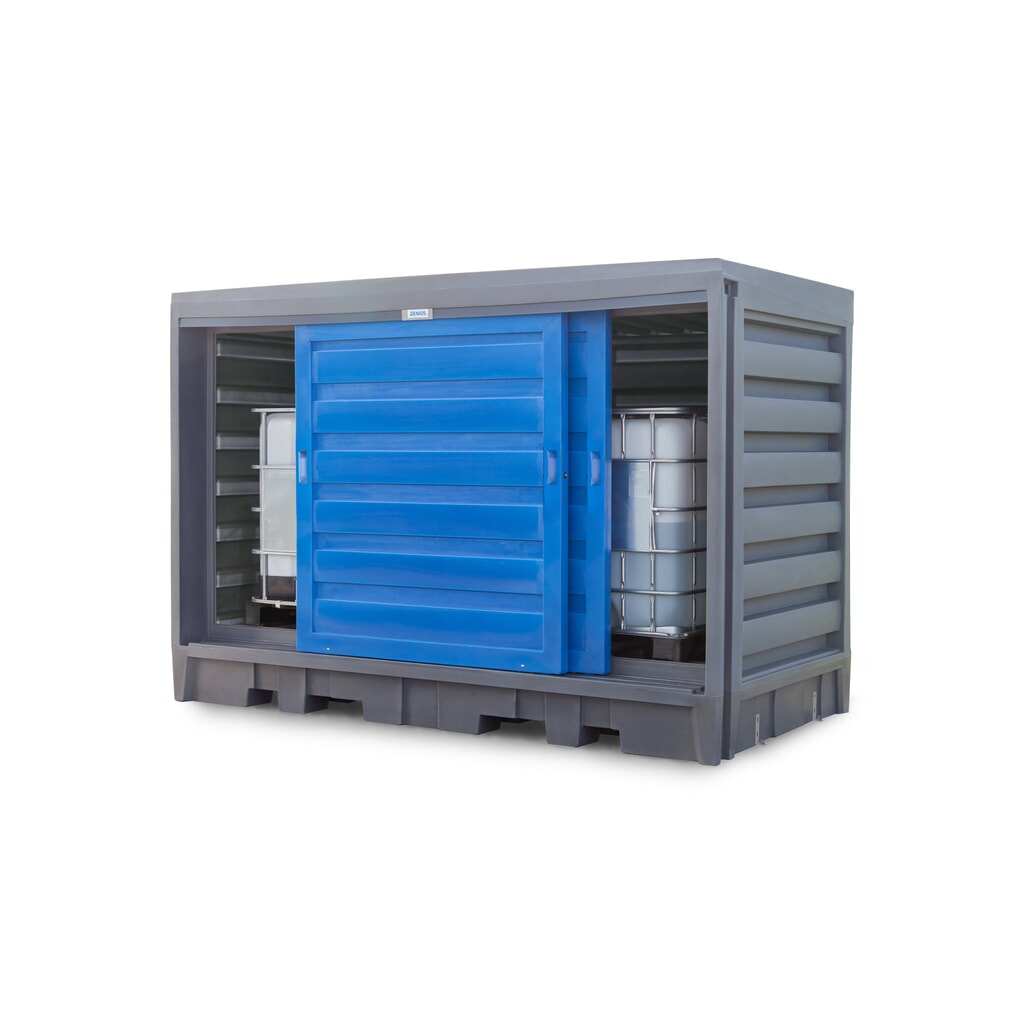 Almacén de PE para barriles, Al x An x F: 2.170 x 3.200 x 1.740 mm, 2x IBC o 8x 200 l Número de imagen del producto 5: Almacén de PE para barriles, Al x An x F: 2.170 x 3.200 x 1.740 mm, 2x IBC o 8x 200 l