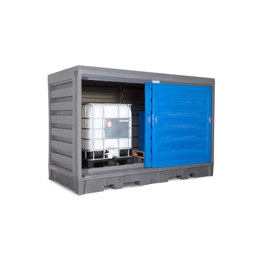 Almacén de PE para barriles, Al x An x F: 2.170 x 3.200 x 1.740 mm, 2x IBC o 8x 200 l Número de imagen del producto 6: Almacén de PE para barriles, Al x An x F: 2.170 x 3.200 x 1.740 mm, 2x IBC o 8x 200 l