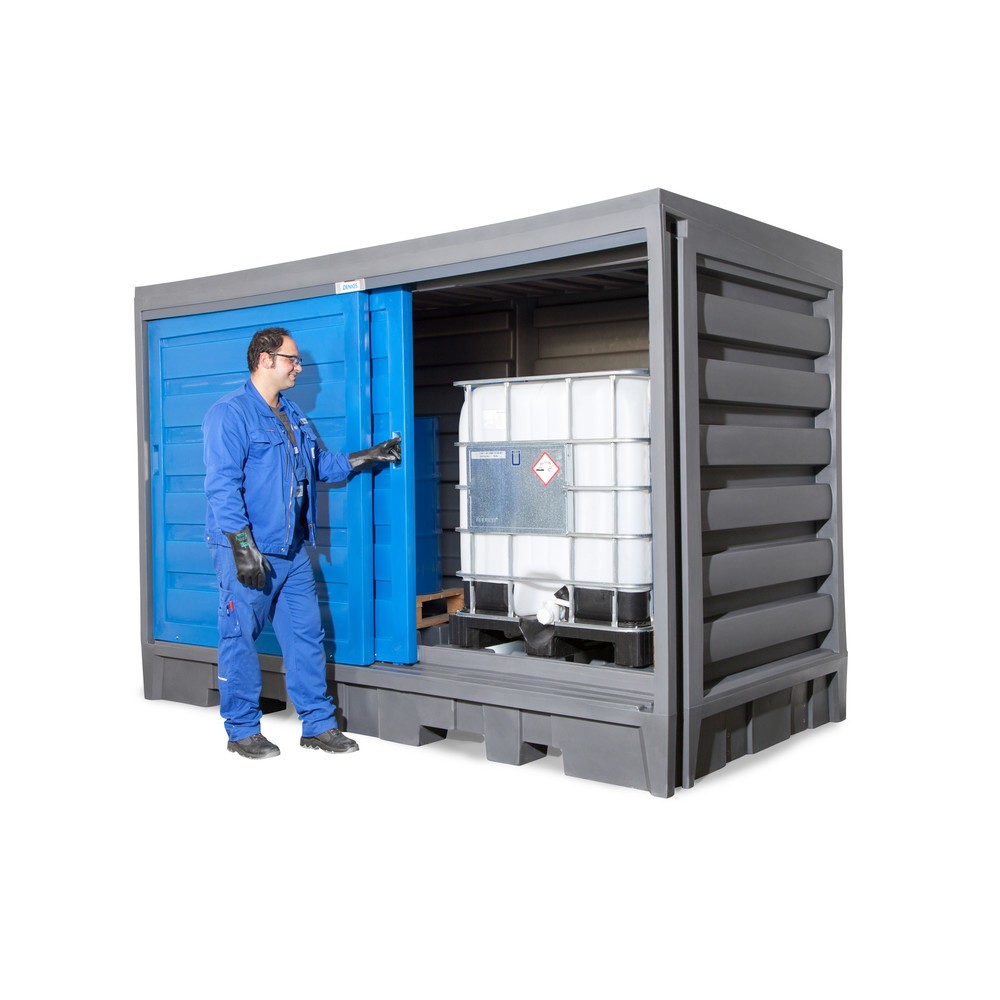 Número de imagen del producto 10: Almacén de PE para barriles, Al x An x F: 2.170 x 3.200 x 1.740 mm, 2x IBC o 8x 200 l