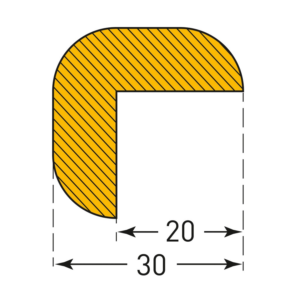 Número de imagen del producto 3: Parachoques MORAVIA para cantos, magnético, semicircular, 30 x 30 mm (alto x ancho), longitud 1 m