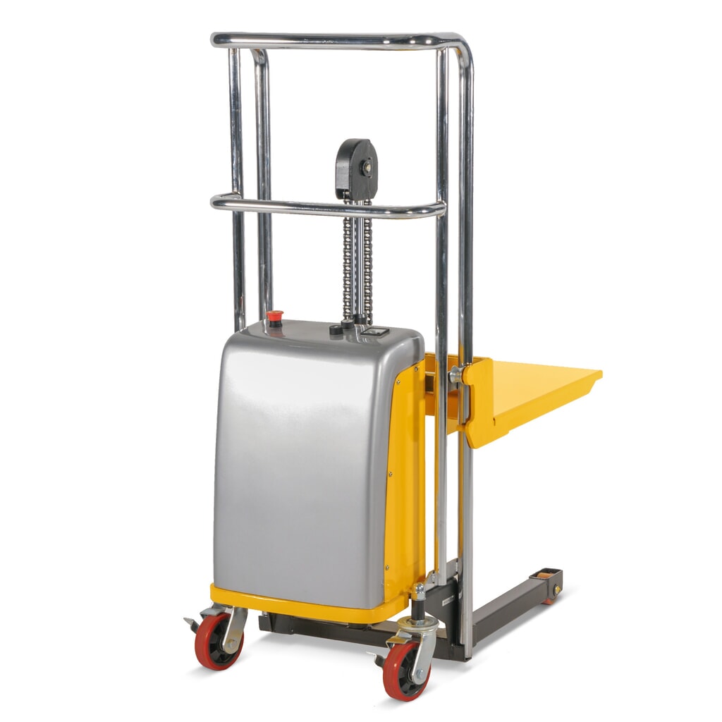 Apilador con plataforma, eléctrico, rango de elevación 85-1.500 mm, CC 400 kg Número de imagen del producto 1: Apilador con plataforma, eléctrico, rango de elevación 85-1.500 mm, CC 400 kg