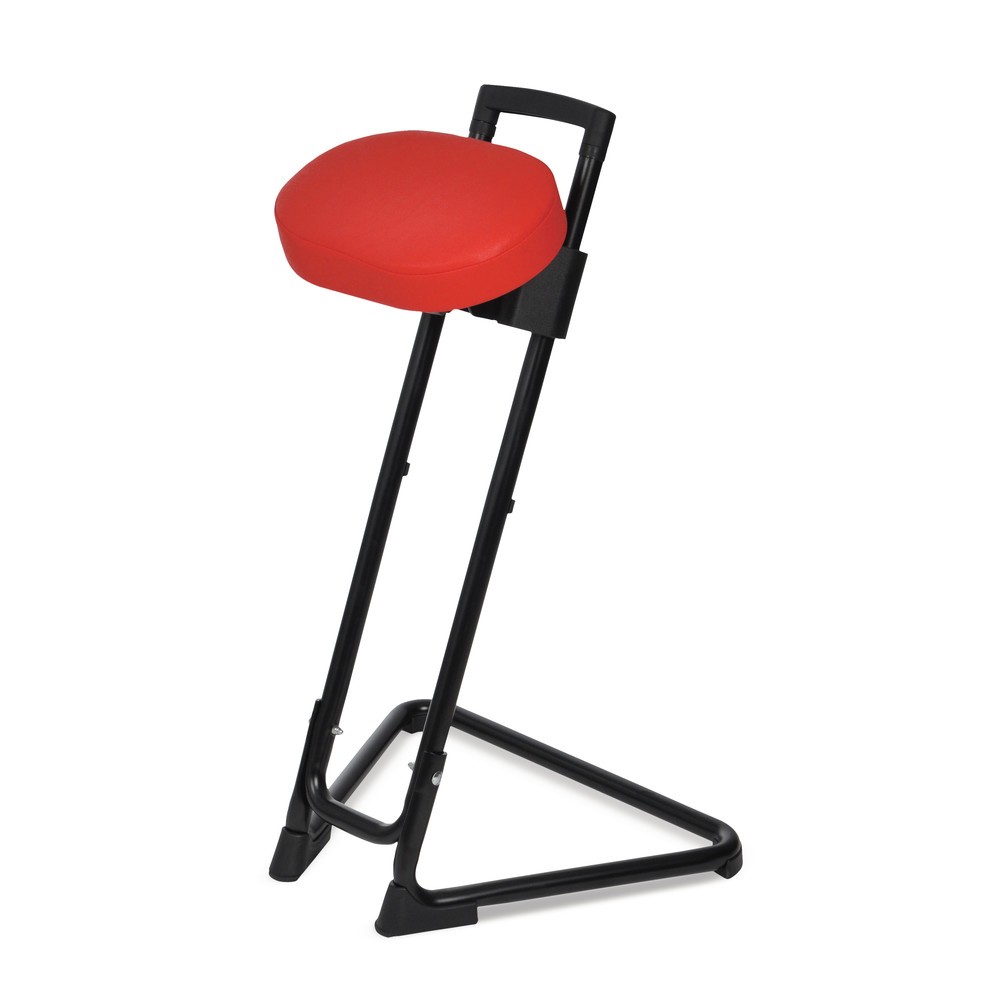 Número de imagen del producto 2: Apoyo isquiático, asiento basculante e inclinable de cuero sintético, altura de asiento de 600-850 mm, rojo fuego/negro