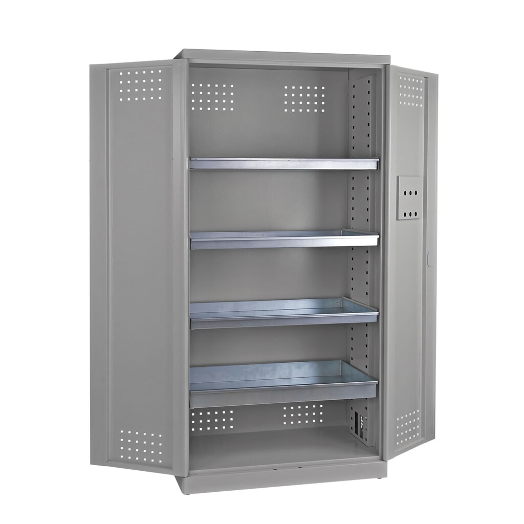 Armario para productos fitosanitarios y químicos HEMMDAL con 4 cubas de contención, HxAxF 1.920 x 920 x 580 mm Número de imagen del producto 7: Armario para productos fitosanitarios y químicos HEMMDAL con 4 cubas de contención, HxAxF 1.920 x 920 x 580 mm