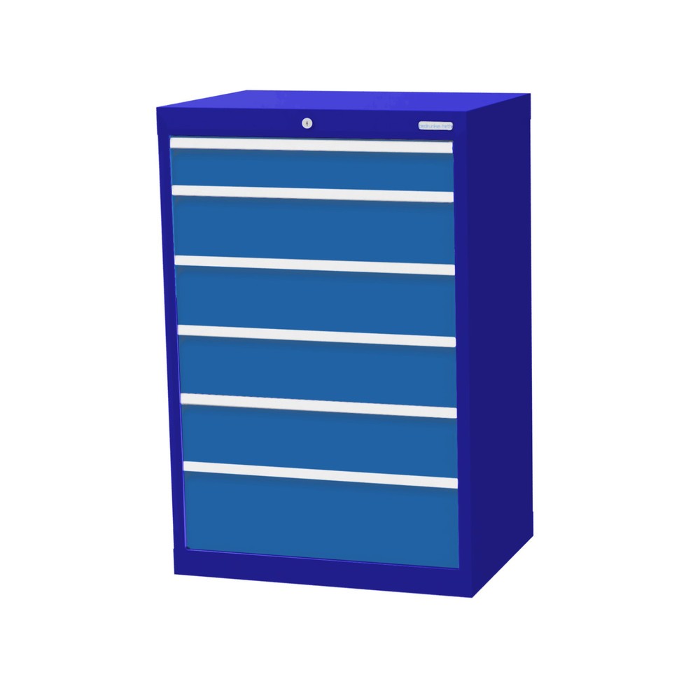 Imagen del producto: Armario con cajones Bedrunka+Hirth Profi, cajones 1x100 + 4x150 + 1x200 mm, H x A x F 1.019 x 680 x 500 mm, azul genciana, azul luminoso