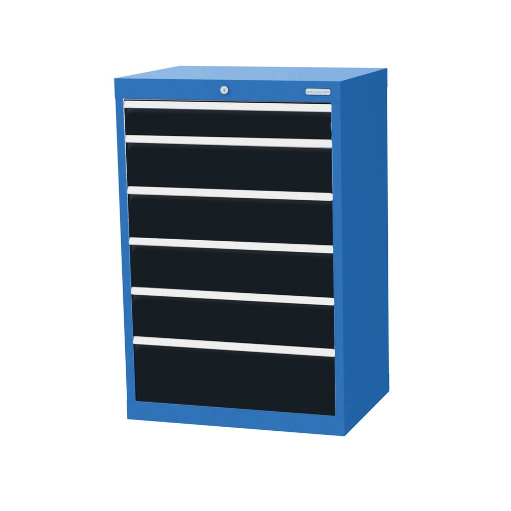 Imagen del producto: Armario con cajones Bedrunka+Hirth Profi, cajones 1x100 + 4x150 + 1x200 mm, H x A x F 1.019 x 680 x 500 mm, azul luminoso, gris antracita