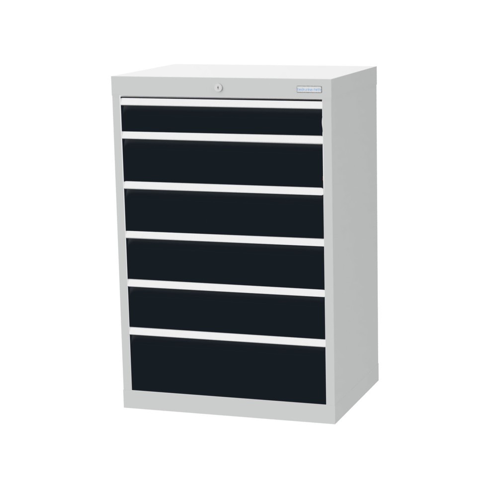 Imagen del producto: Armario con cajones Bedrunka+Hirth Profi, cajones 1x100 + 4x150 + 1x200 mm, H x A x F 1.019 x 680 x 500 mm, gris luminoso, gris antracita