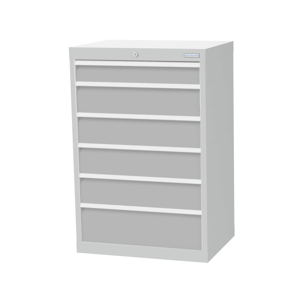 Imagen del producto: Armario con cajones Bedrunka+Hirth Profi, cajones 1x100 + 4x150 + 1x200 mm, H x A x F 1.019 x 680 x 500 mm, gris luminoso, gris luminoso