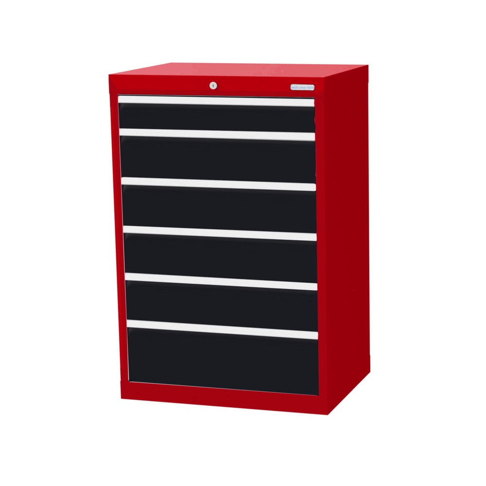 Imagen del producto: Armario con cajones Bedrunka+Hirth Profi, cajones 1x100 + 4x150 + 1x200 mm, H x A x F 1.019 x 680 x 500 mm, rojo rubí, gris antracita