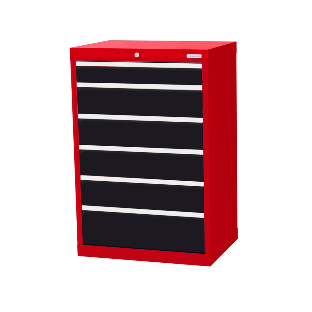 Imagen del producto: Armario con cajones Bedrunka+Hirth Profi, cajones 1x100 + 4x150 + 1x200 mm, H x A x F 1.019 x 680 x 500 mm, rojo tráfico, gris antracita