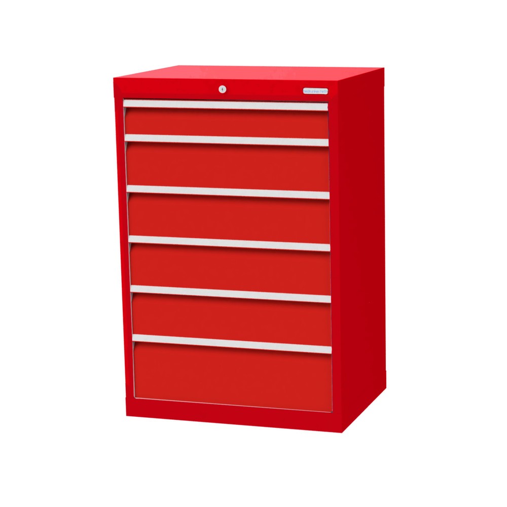 Imagen del producto: Armario con cajones Bedrunka+Hirth Profi, cajones 1x100 + 4x150 + 1x200 mm, H x A x F 1.019 x 680 x 500 mm, rojo tráfico, rojo tráfico