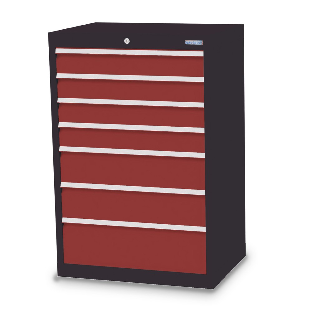 Imagen del producto: Armario con cajones Bedrunka+Hirth Profi, cajones 4x100 + 2x150 + 1x200 mm, H x A x F 1.019 x 680 x 500 mm, gris antracita, rojo rubí