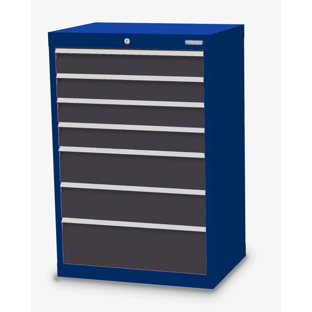 Imagen del producto: Armario con cajones Bedrunka+Hirth Profi, cajones 4x100 + 2x150 + 1x200 mm, H x A x F 1.019 x 680 x 500 mm, azul genciana, gris antracita